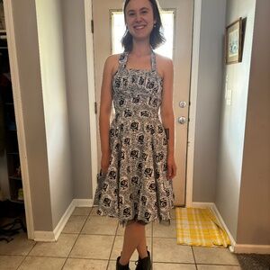 50s Style Hearts & Roses Halter Dress